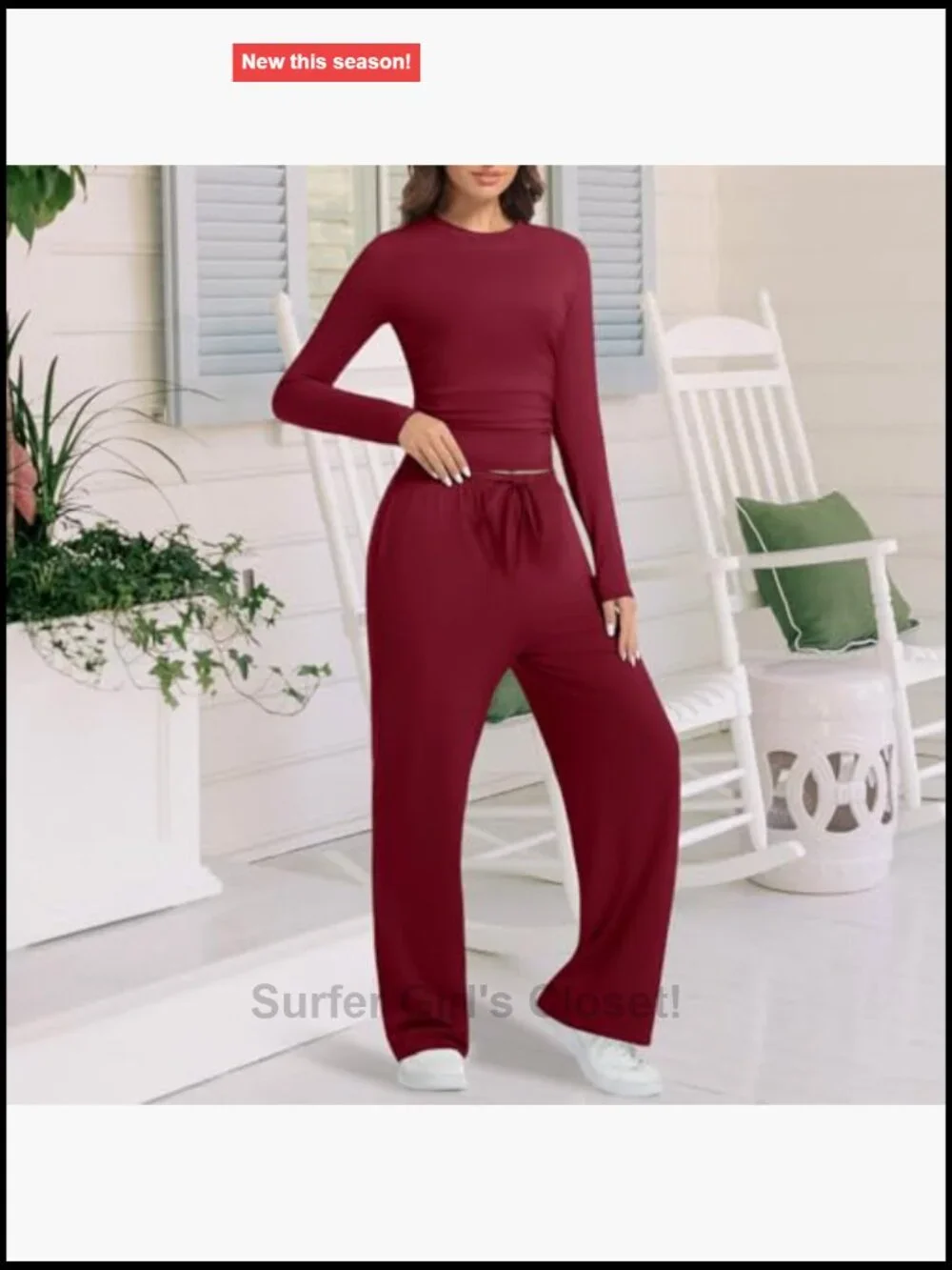 2 Piece Lounge Sets for Women Long Sleeve Wide Leg Tracksuit Matching